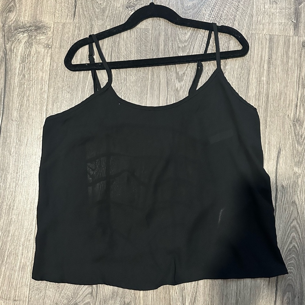 LUSH - Flowy Open Back Black Tank Top - Size S